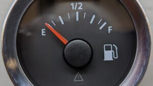 ViewLine Cockpit Glass Marine (E-F) Fuel Gauge 12/24V Black Dial w/Stainless Bezel - Part No. B00136801