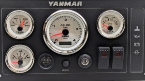 Yanmar Instrument Panel with Rocker Switches 4 Premier Gauges (Made in USA)