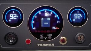 Yanmar Engine Digital Panel with 3 VMH Gauges + Built-In NMEA Converter (Flush Mount)
