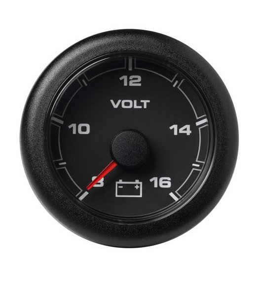VDO OceanLink 8v16v Voltmeter Black AC DC Marine Inc.
