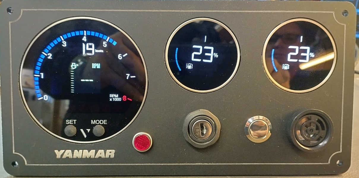 Yanmar Engine Digital Panel with 3 VMH Gauges Built-In NMEA Converter ...