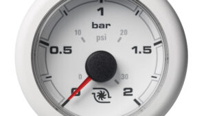 VDO 2-1/16" (52MM) OceanLink Boost Pressure 2 Bar / 30 PSI White Dial & Bezel