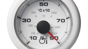 VDO 2-1/16" (52mm) OceanLink Pyrometer 900 degrees C/1650 degrees F - White Dial & Bezel