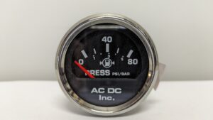 AC DC Fuel Pressure Gauge 80psi Black Part No. GP0917A