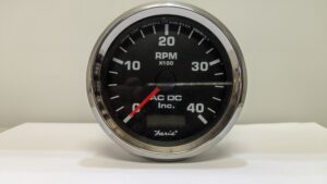 AC DC Tachometer 4000 RPM black with hour meter LCD display - magnetic pickup