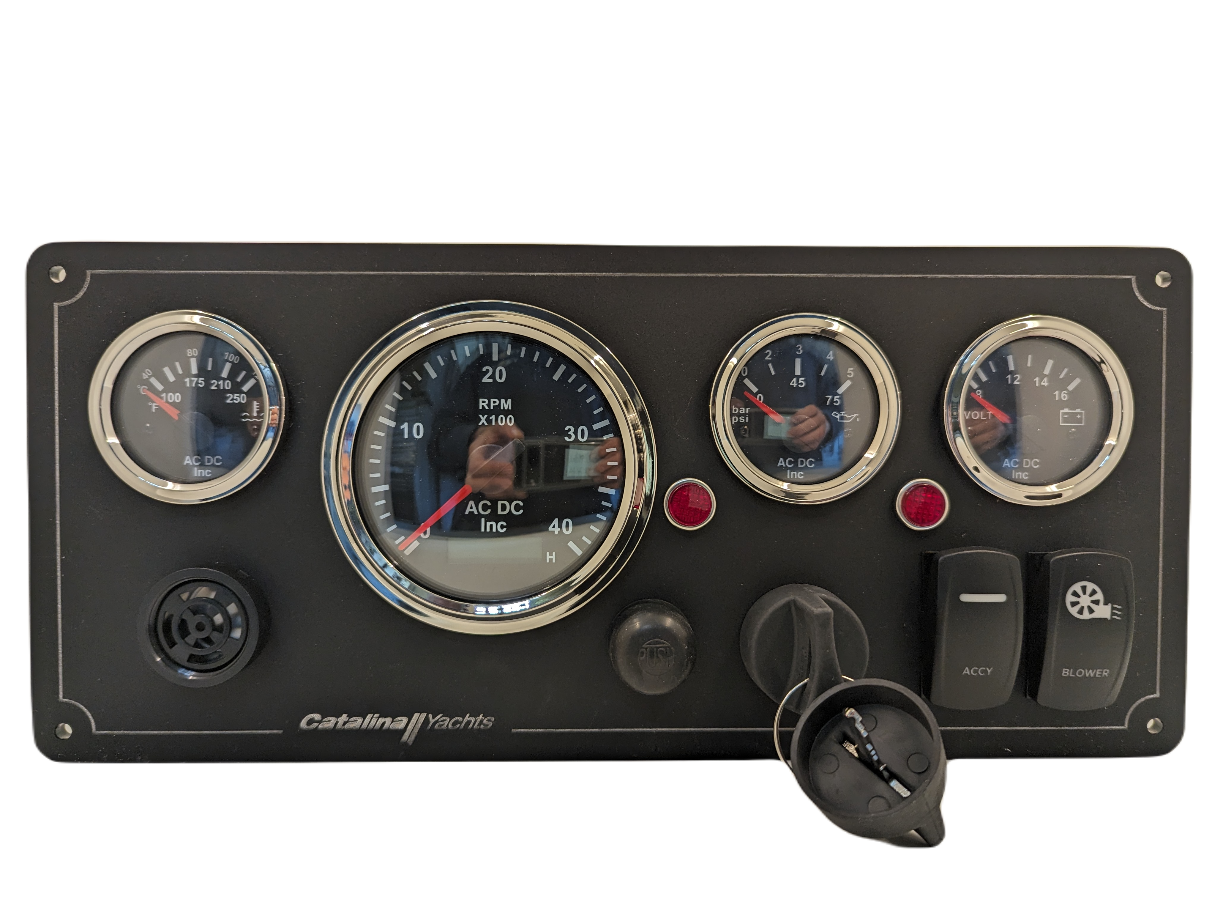 Catalina Yachts Panel + Rocker Switches with 4 OffShore Gauges (Made in USA) - Image 1