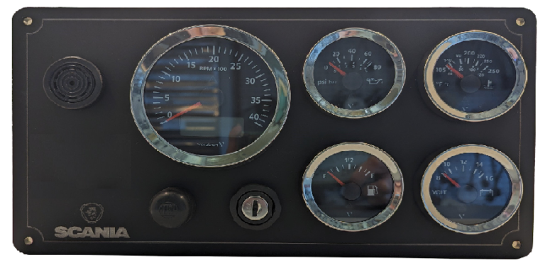 Scania Engine Instrument Panel – 5 Cockpit Gauges | AC DC Marine Inc ...