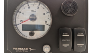 Yanmar Engine Panel with Rocker Switches 1 OceanLink VDO Tachometer