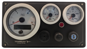 Yanmar Engine Panel 3 VDO OceanLink Gauges, Built-In NMEA 2000 Convertor