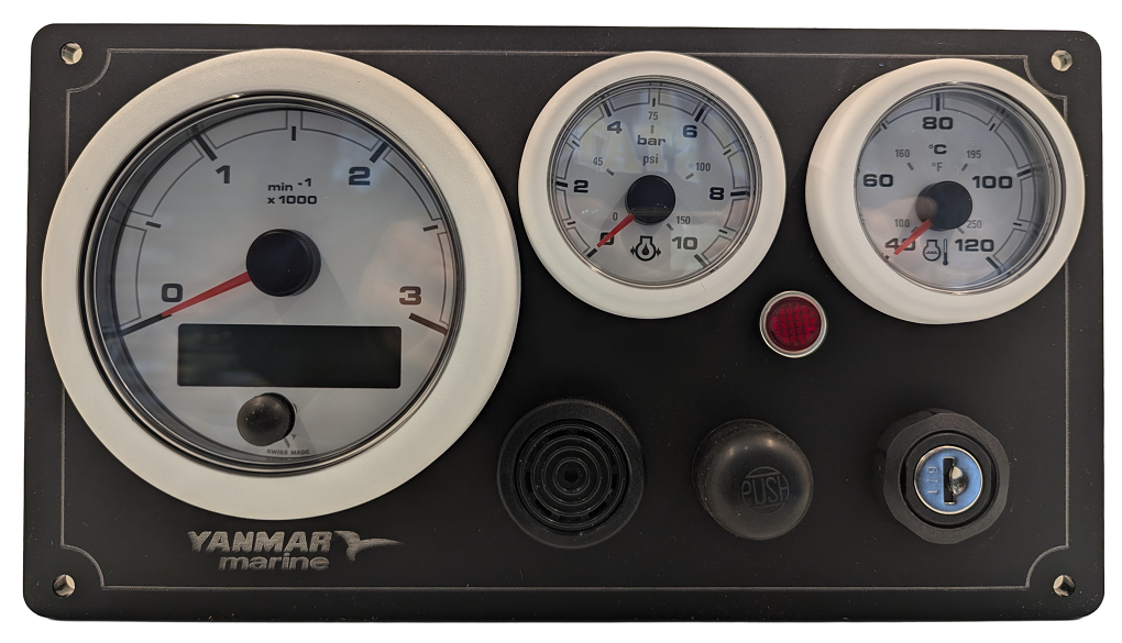 Yanmar Engine Panel 3 VDO OceanLink Gauges, Built-In NMEA 2000 ...