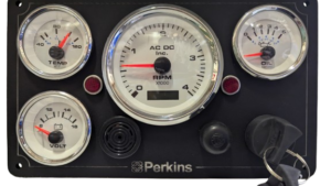 Perkins Marine Engine Boat Instrument Panel 4 Premier Gauges (Made in USA)