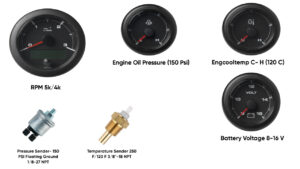 VDO Ocean Link Set of Gauges 3000 RPM Black 12V