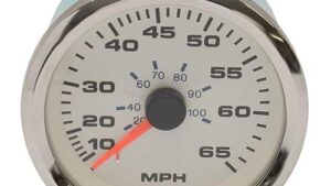Teleflex Boat 65 MPH Speedometer Gauge 65728SEF | 3 3/8 Inch Premier White