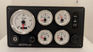Caterpillar Diesel Marine Engine Panel 5 Premier Gauges (Made in USA)