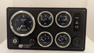 Lehman Power Diesel Marine Panel – 5 Premier Gauges (Made in USA)