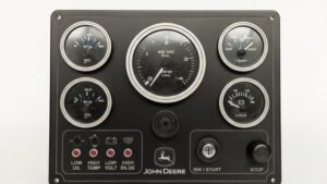 John Deere Black Marine Panel - 5 Premier Gauges w/Trans Oil Pressure (Made in USA)