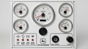 John Deere White Marine Panel - 5 Premier Gauges w/Fuel (Made in USA)