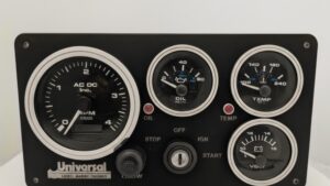 Universal Marine Black Instrument Panel 4 Premier Gauges (Made in USA)