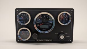 Westerbeke Marine Engine Panel – 4 VDO Gauges (Made in Switzerland)