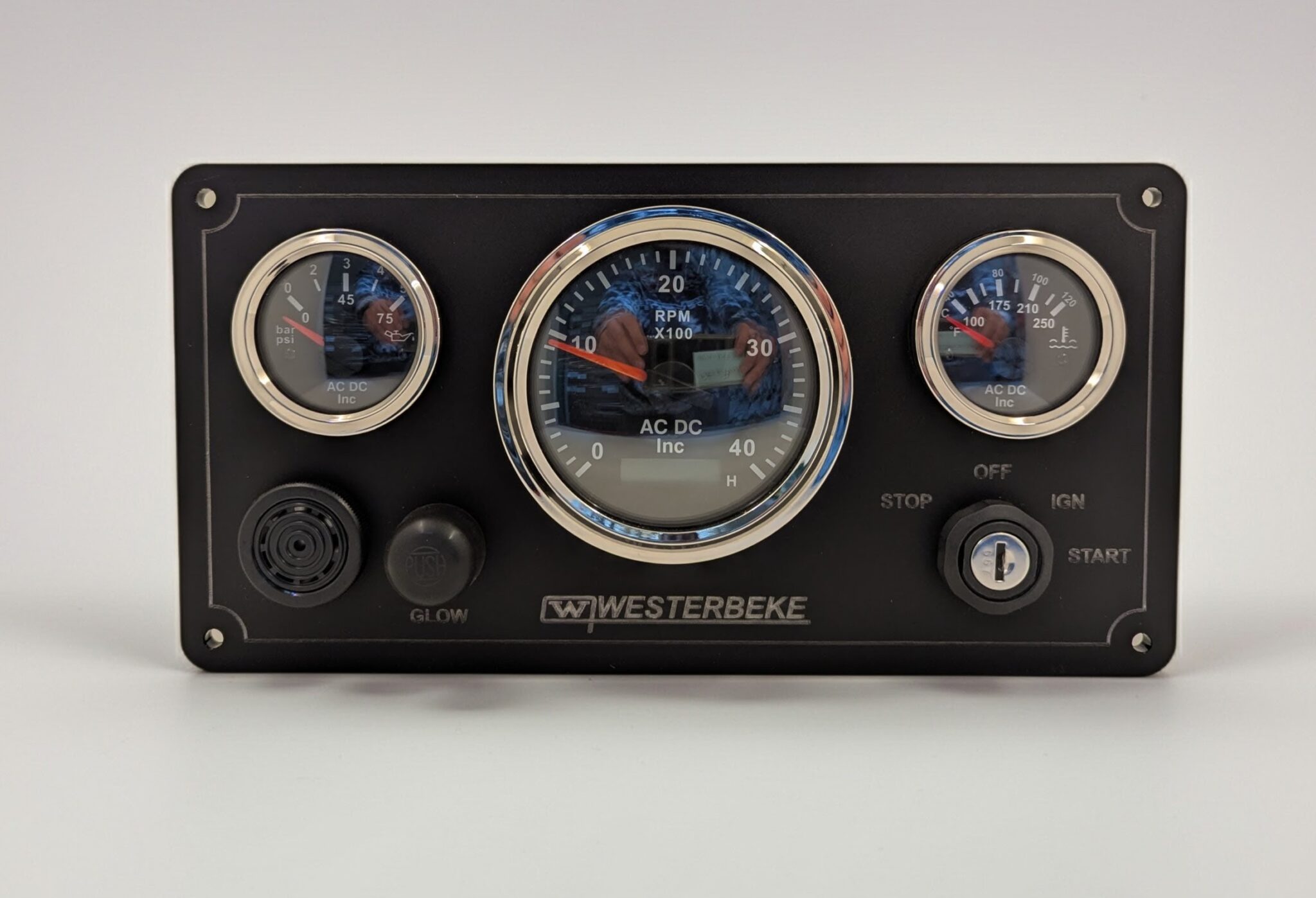 Westerbeke Marine Engine Panel – 3 Offshore Gauges | AC DC Marine Inc ...