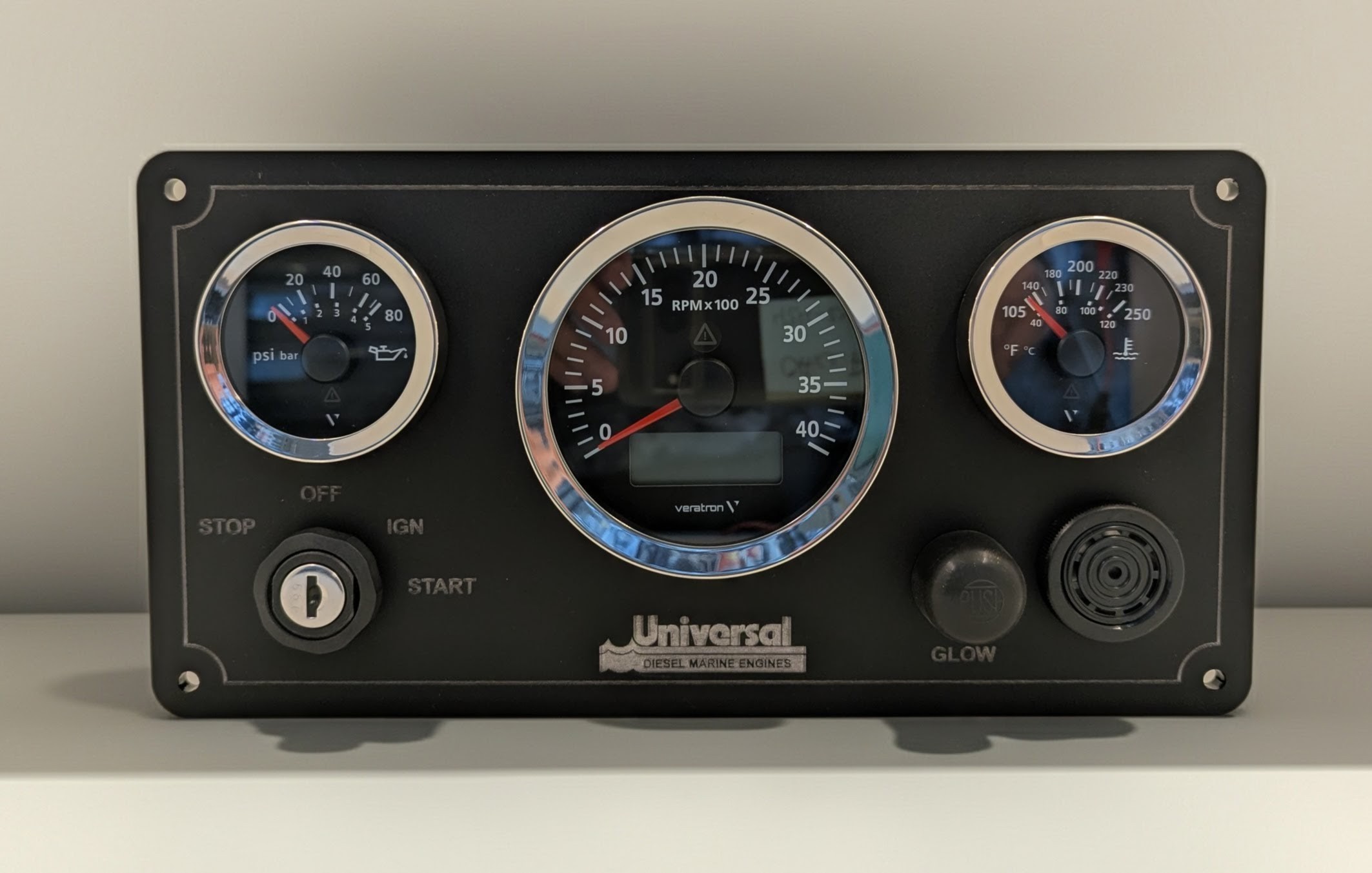 Universal Marine Engine Panel – 3 VDO Gauges (Made in Switzerland) - Image 1
