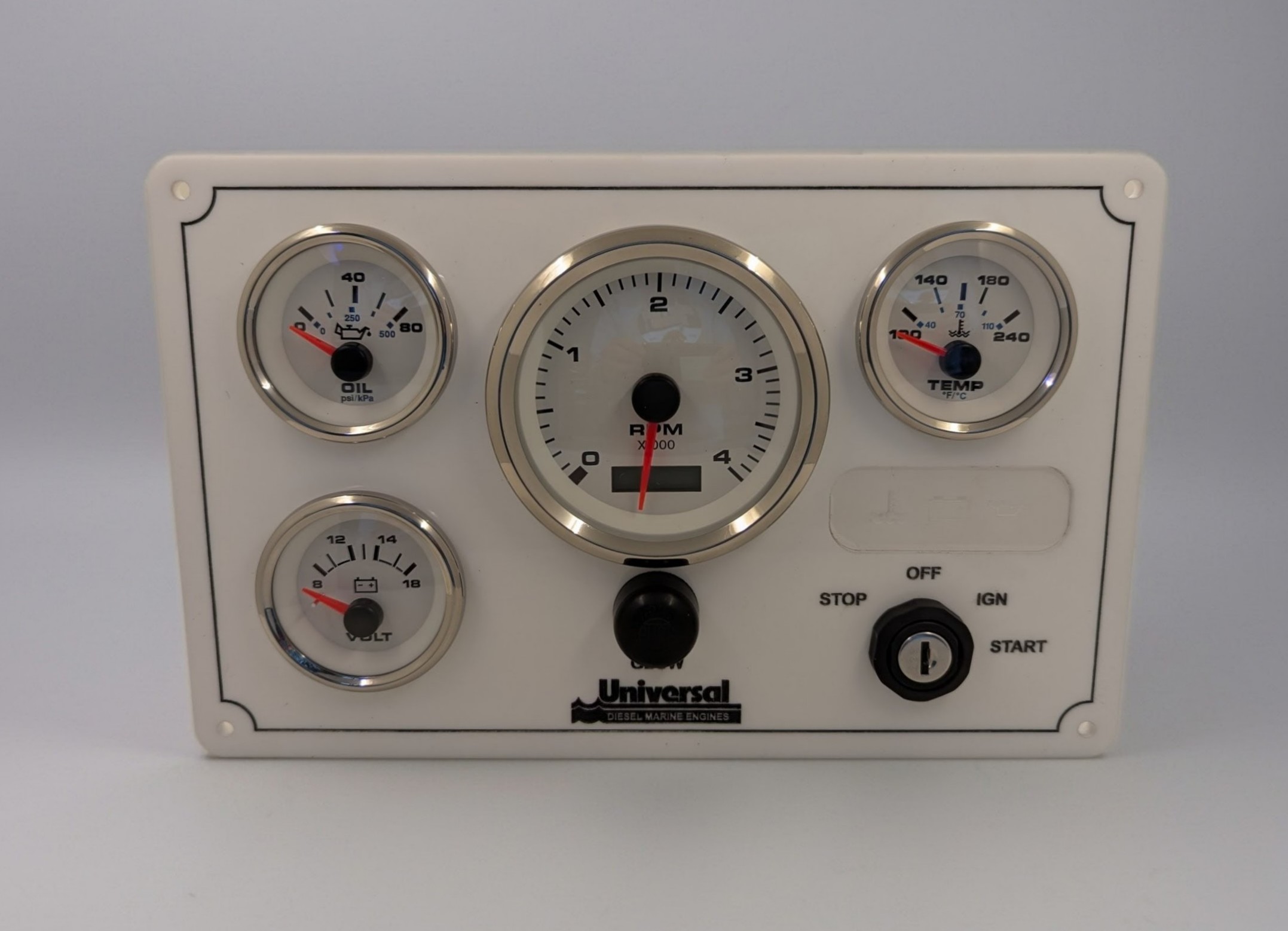 Universal Marine Instrument Panel 4 Premier Gauges (Made in USA) - Image 1