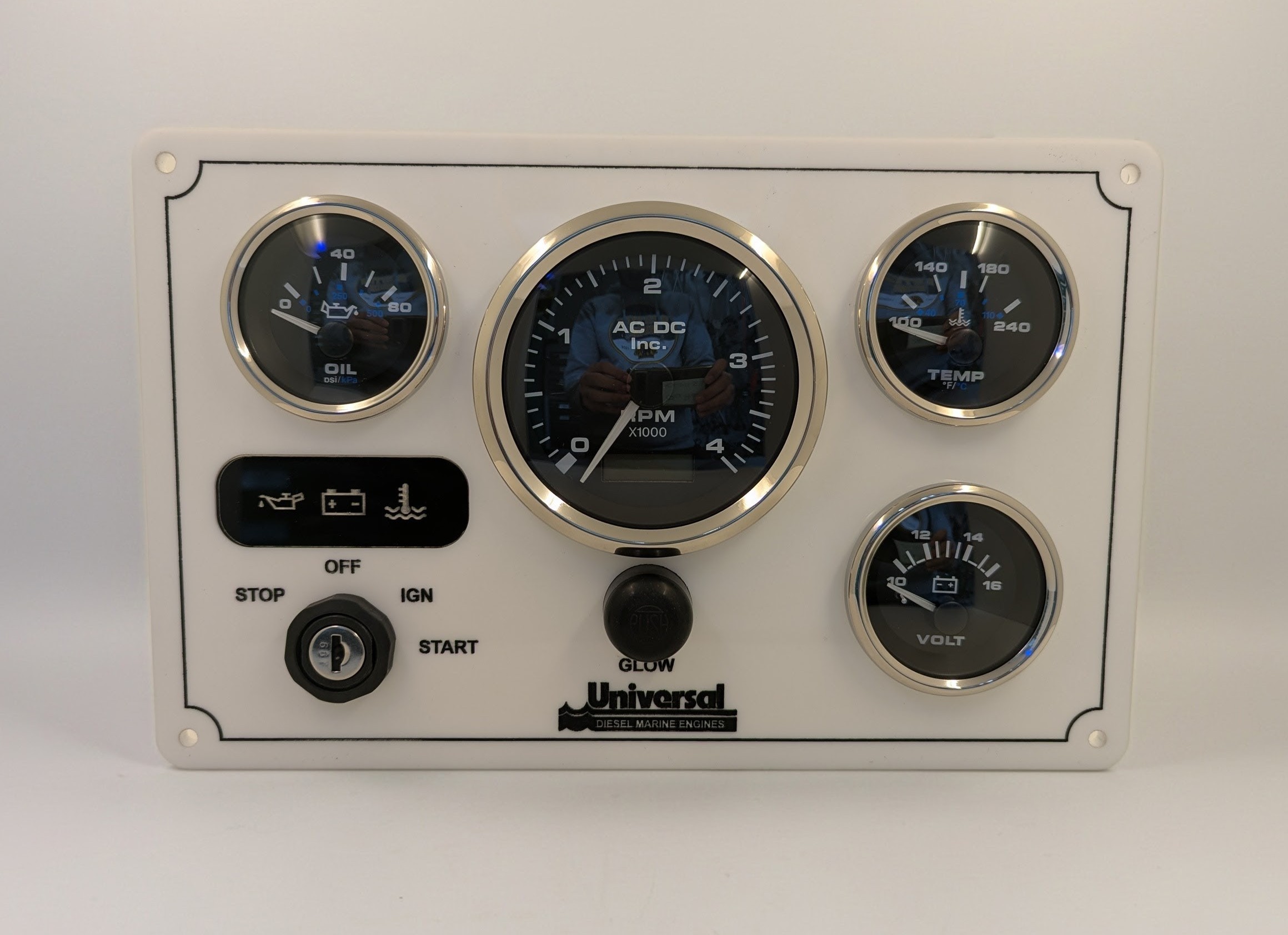 Universal Marine Instrument Panel 4 Premier Gauges (Made in USA) - Image 1