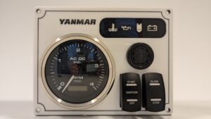 Yanmar Engine Panel with Rocker Switches 1 Premier Tachometer (Made in USA)