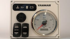 Yanmar Diesel Engine Panel with Rocker Switches 1 Offshore Tachometer Gauge