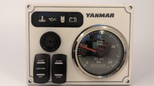 Yanmar Diesel Engine Panel with Rocker Switches 1 Offshore Tachometer Gauge