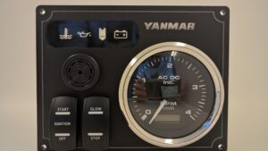 Yanmar Diesel Engine Panel with Rocker Switches 1 Premier Tachometer (Made in USA)