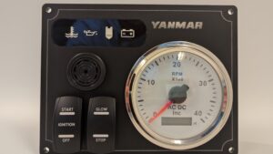 Yanmar Diesel Engine Panel with Rocker Switches 1 Offshore Tachometer Gauge