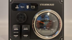 Yanmar Diesel Engine Panel with Rocker Switches 1 Offshore Tachometer Gauge