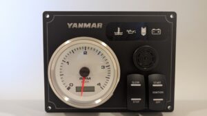 Yanmar Engine Panel with Rocker Switches 1 Premier Tachometer (Made in USA)