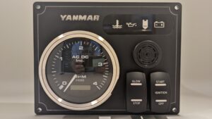 Yanmar Engine Panel with Rocker Switches 1 Premier Tachometer (Made in USA)