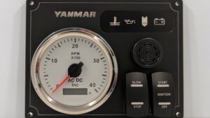 Yanmar Diesel Engine Panel with Rocker Switches 1 Offshore Tachometer Gauge