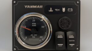 Yanmar Diesel Engine Panel with Rocker Switches 1 Offshore Tachometer Gauge