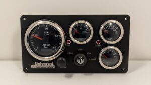 Universal Marine Black Instrument Panel 4 Offshore Gauges (Made in USA)
