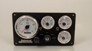 Universal Marine Black Instrument Panel 4 Offshore Gauges (Made in USA)
