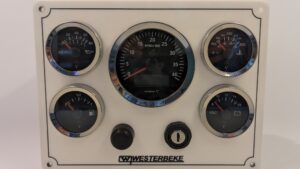 Westerbeke Marine Engine Panel – 5 VDO Gauges (Made in Switzerland)