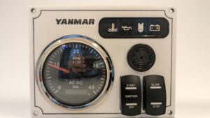 Yanmar Diesel Engine Panel with Rocker Switches 1 Offshore Tachometer Gauge